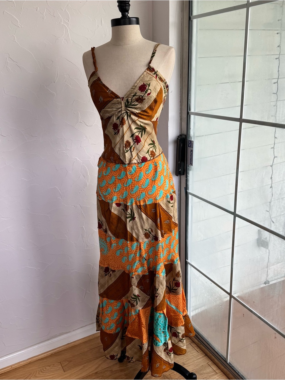Junglee Billee Boho Patchwork Floral Maxi Dress Festival Fairy Grunge